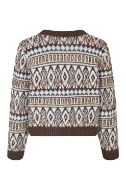 SaxoLL Knit Cardigan LS 87 Dark Mokka 254075005