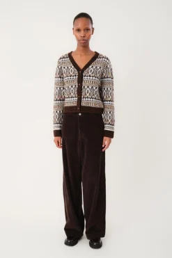 SaxoLL Knit Cardigan LS 87 Dark Mokka 254075005