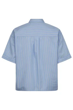 SimoCC Stripe SS Tie Shirt 23Pale Blue 45050