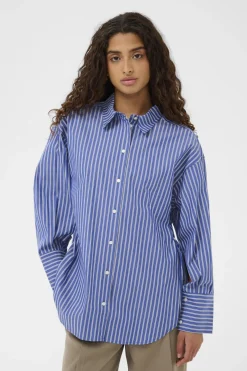 SLCalken Shirt LS Nouvean Navy Stripe 304530 30408906