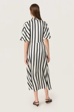 SLClero Miria Printed Dress Black and White Stripe 30408522