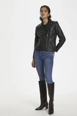 SLMaeve Leather Jacket LS Black 30403641