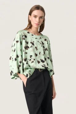 SLMarcela Blouse Smoke Green Brush Print 30408434