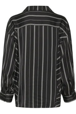 SLMarcela Printed Shirt Black W White Stripes 304533 30408904