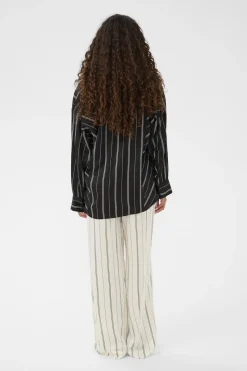 SLMarcela Printed Shirt Black W White Stripes 304533 30408904