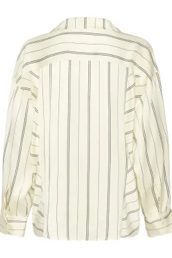 SLMarcela Printed Shirt White W Black Stripes 304534 30408904