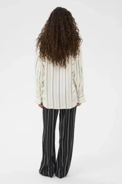 SLMarcela Printed Shirt White W Black Stripes 304534 30408904