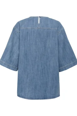 SLNinnie Amilea Blouse SS Medium Blue Denim 301130 30408901