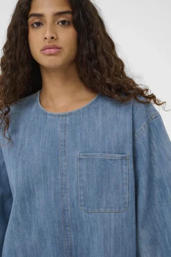 SLNinnie Amilea Blouse SS Medium Blue Denim 301130 30408901