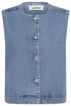 SLRinatina Waistcoat Medium Blue Denim 301130 30409278