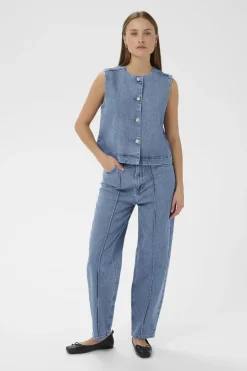 SLRinatina Waistcoat Medium Blue Denim 301130 30409278