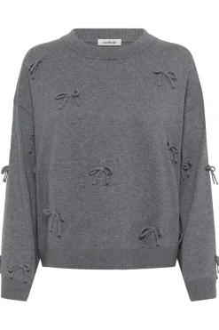 SLSanja Bow Pullover LS Grey Melange 30409079