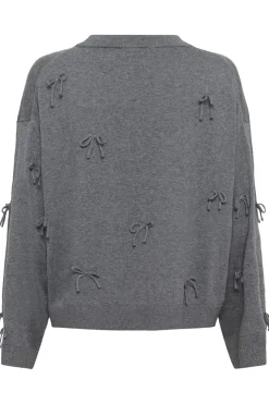 SLSanja Bow Pullover LS Grey Melange 30409079