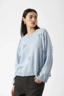 SLSanja Bow Pullover LS POWDER BLUE 30409079