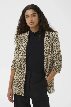 SLShirley Printed Blazer Brown Leopard Print 30405041