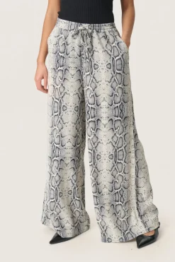 SLShirley Wide Printed Pants Grey Snake Print 30408449