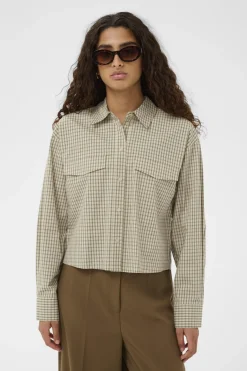 SLSivah Shirt LS Parchment Checks 304511 30408908