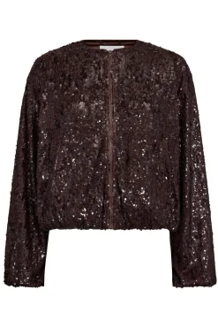 SophieCC Sequin Balloon Jacket 145Dark Brown 30371