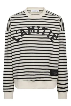 Stripe Logo Sweat Offwhite Black HL10441