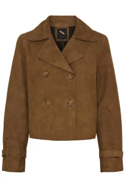 Suede Short Trenchcoat Caramel 100298