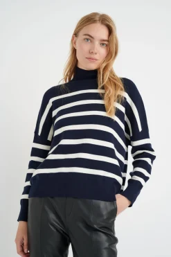 TenleyIW Turtleneck Pullover Blue / White 30106490