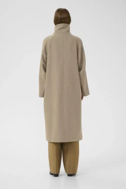 ThoraIW Collar Coat R Sandy Grey Melange 30111083