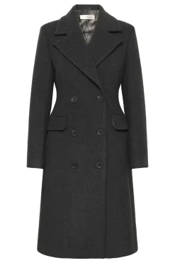 ThoraIW Lapel Coat R Dark grey melange 30110808