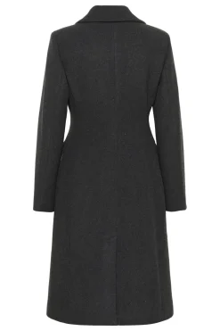 ThoraIW Lapel Coat R Dark grey melange 30110808