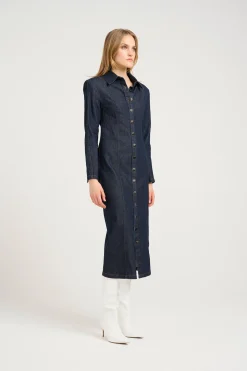 TilmaGZ LS long dress Dark blue Unwashed 10909777