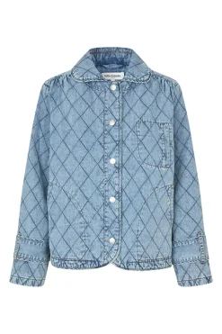 Violall Quilted Jacket Ls Washed Denim 261196002