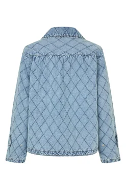 Violall Quilted Jacket Ls Washed Denim 261196002