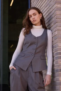 WaterlilyBBBeatus waistcoat Grey Melange BBW4751