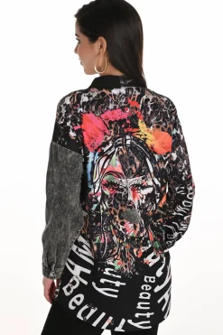 WOVEN BLOUSE Black/Earth 253749