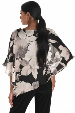 WOVEN TOP black/beige 259343