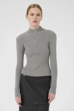 YasmiaGZ zipper pullover NOOS Grey Melange 10909819