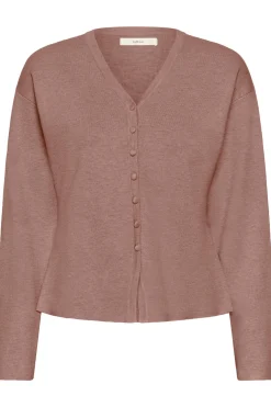 YenahIW Fitted Cardigan Ash Rose Melange 1715141 30111125