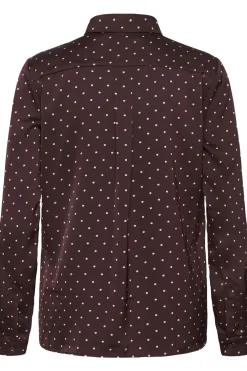 ZaniaIW Shirt Brown Bordeaux Small Dot 305 30111251