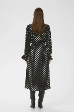 ZeemaIW Dress Black Spaced Dots 300177 30111247
